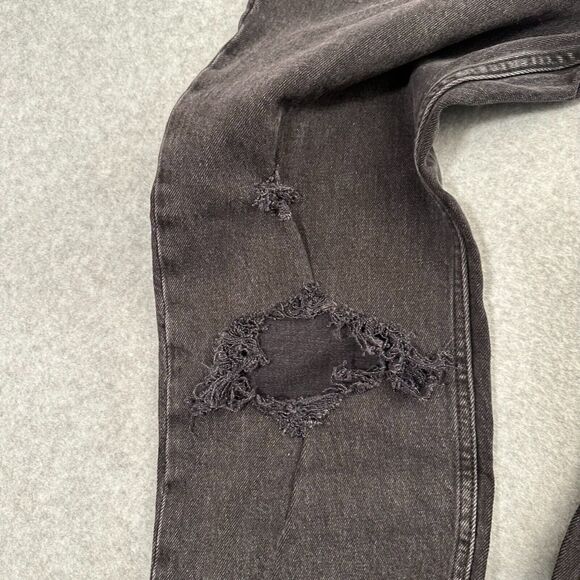 NWT Abercrombie & Fitch Womens The Dad High Rise Jeans Black Sz 26 2s Distressed - Picture 12 of 16